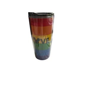 Disney Pride Travel Tumbler Rainbow Mickey Mouse Love 20 oz no straw‎  EUC